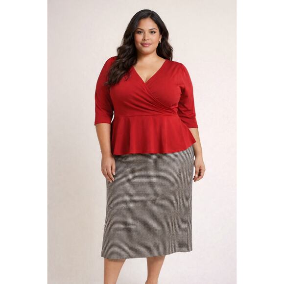 Fashion Dresses & Skirts - Suit Skirt Lined 28W Black and White Check Lined